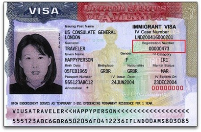 Immigrant Visa with Registration Number